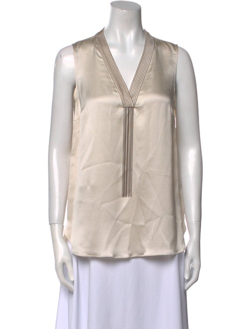 Brunello Cucinelli Silk V-Neck Blouse