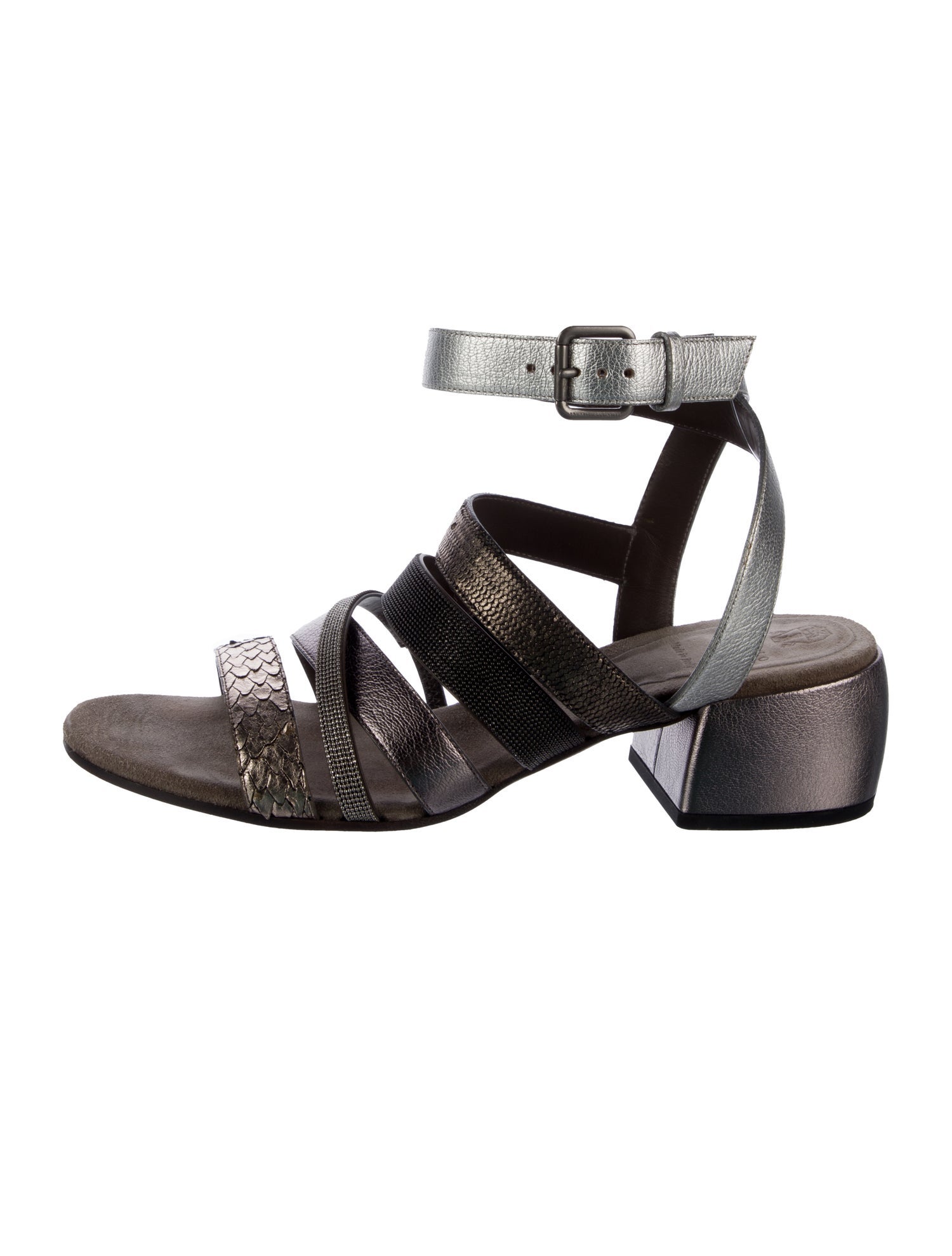 Brunello Cucinelli Monili Leather Gladiator Sandals