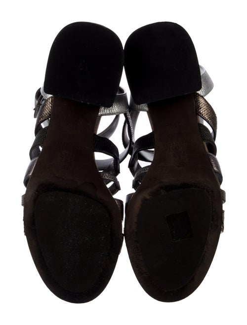 Brunello Cucinelli Monili Leather Gladiator Sandals