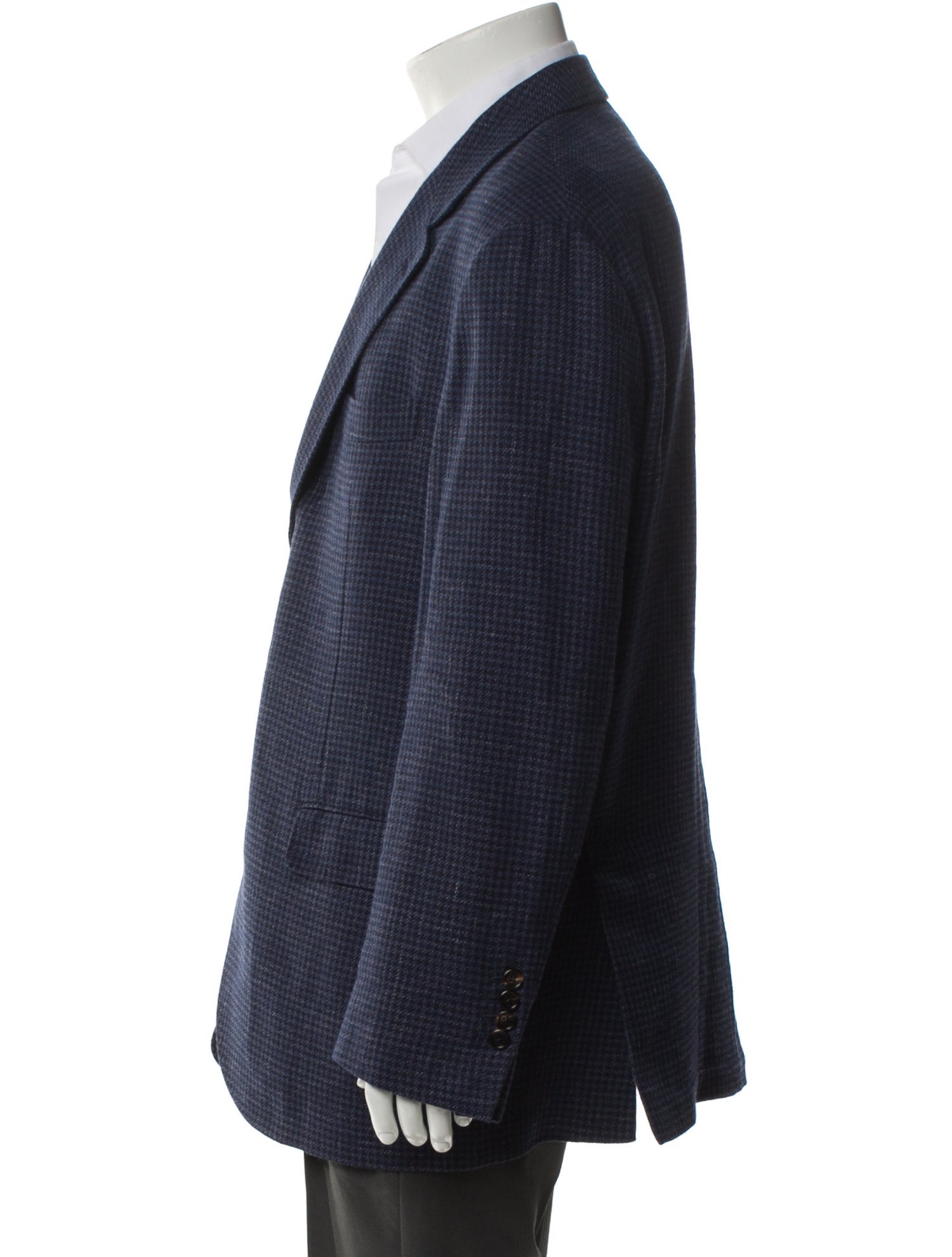 Brunello Cucinelli Wool Houndstooth Print Blazer