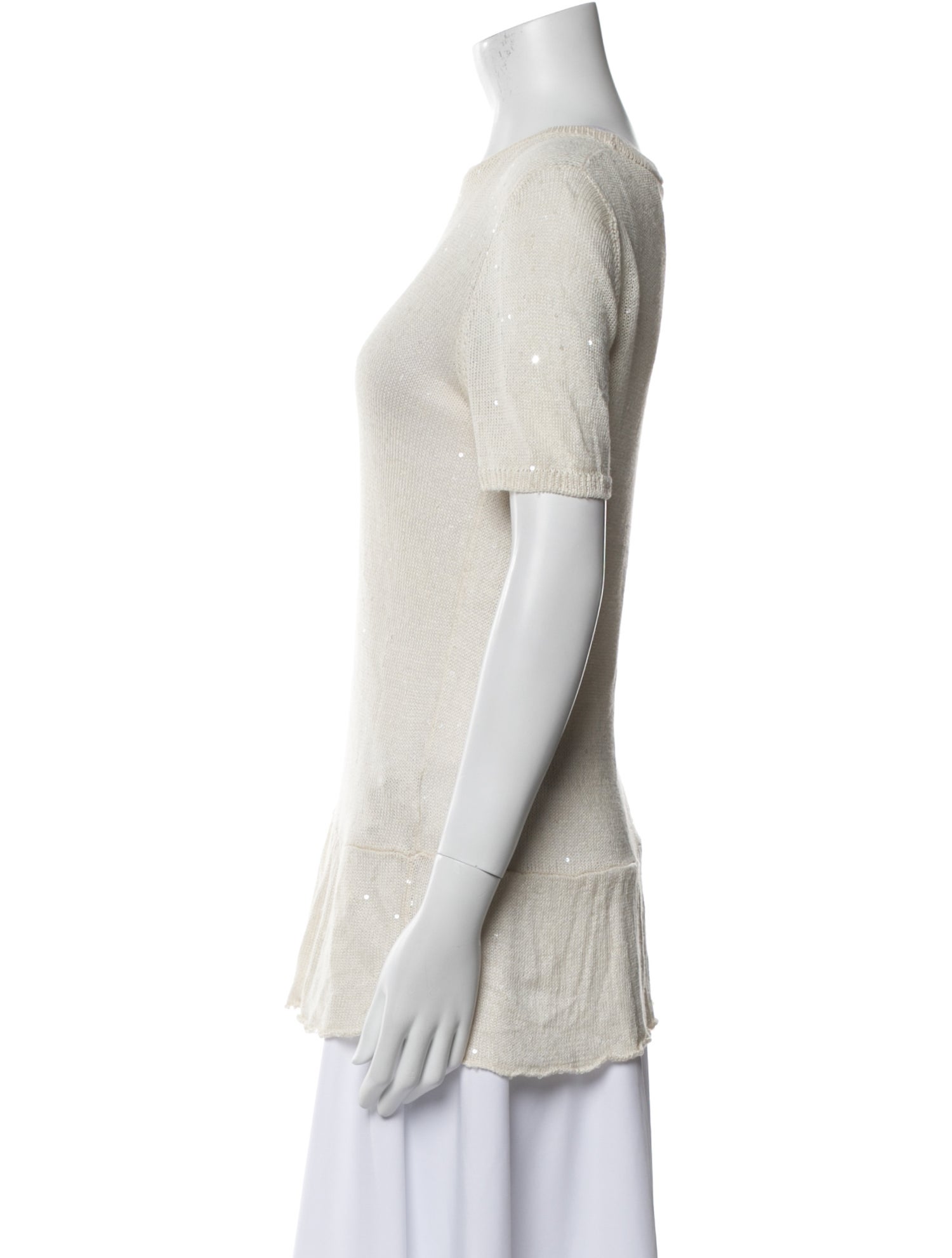 Brunello Cucinelli Linen Crew Neck Top