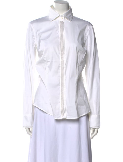 Brunello Cucinelli Long Sleeve Button-Up Top