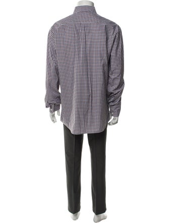 Brunello Cucinelli Plaid Print Long Sleeve Dress Shirt