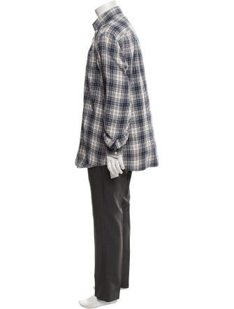 Brunello Cucinelli Plaid Print Long Sleeve Dress Shirt