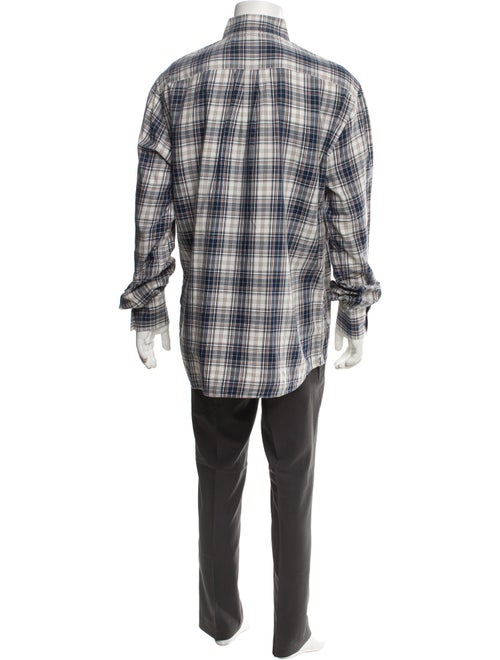 Brunello Cucinelli Plaid Print Long Sleeve Dress Shirt