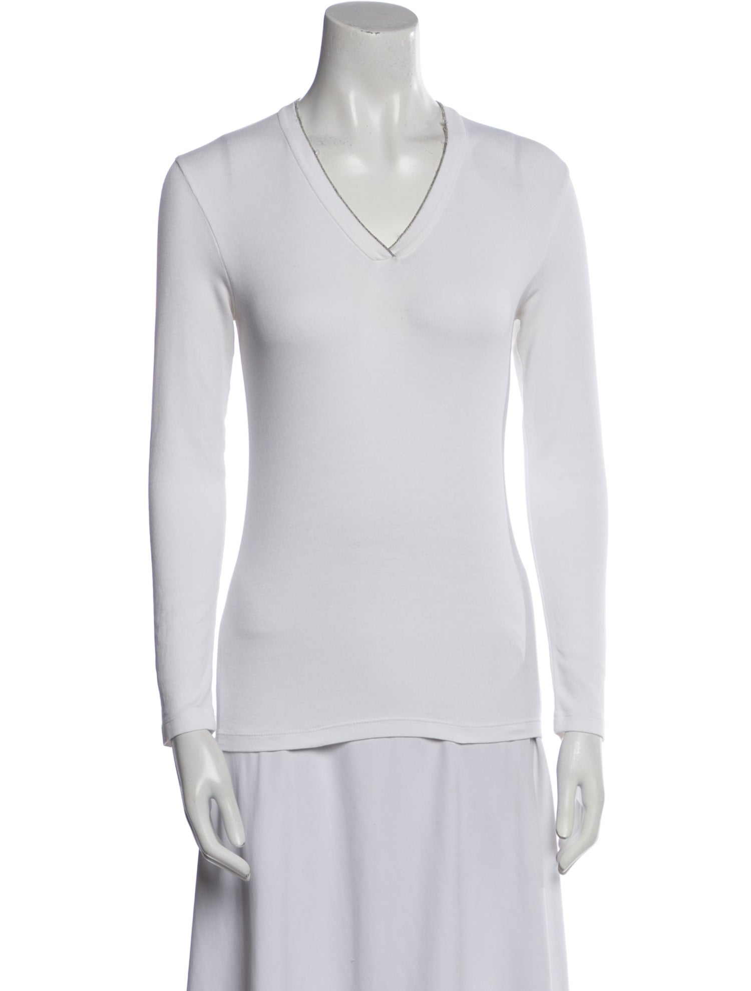 Brunello Cucinelli V-Neck Long Sleeve Top