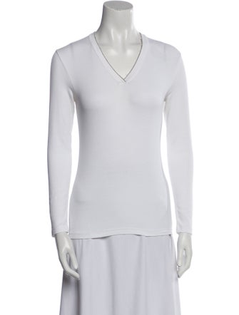 Brunello Cucinelli V-Neck Long Sleeve Top