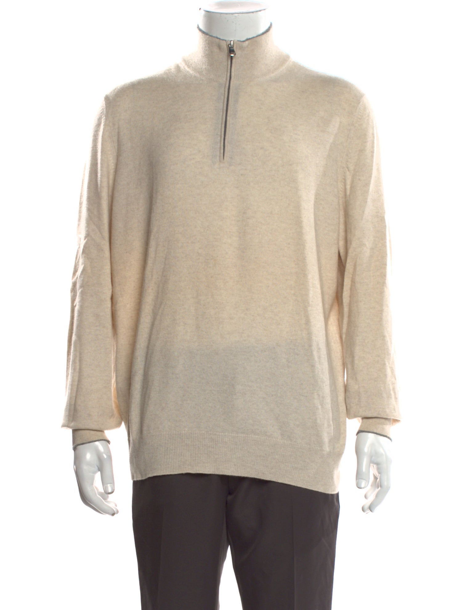 Brunello Cucinelli Cashmere Mock Neck Polo Sweater