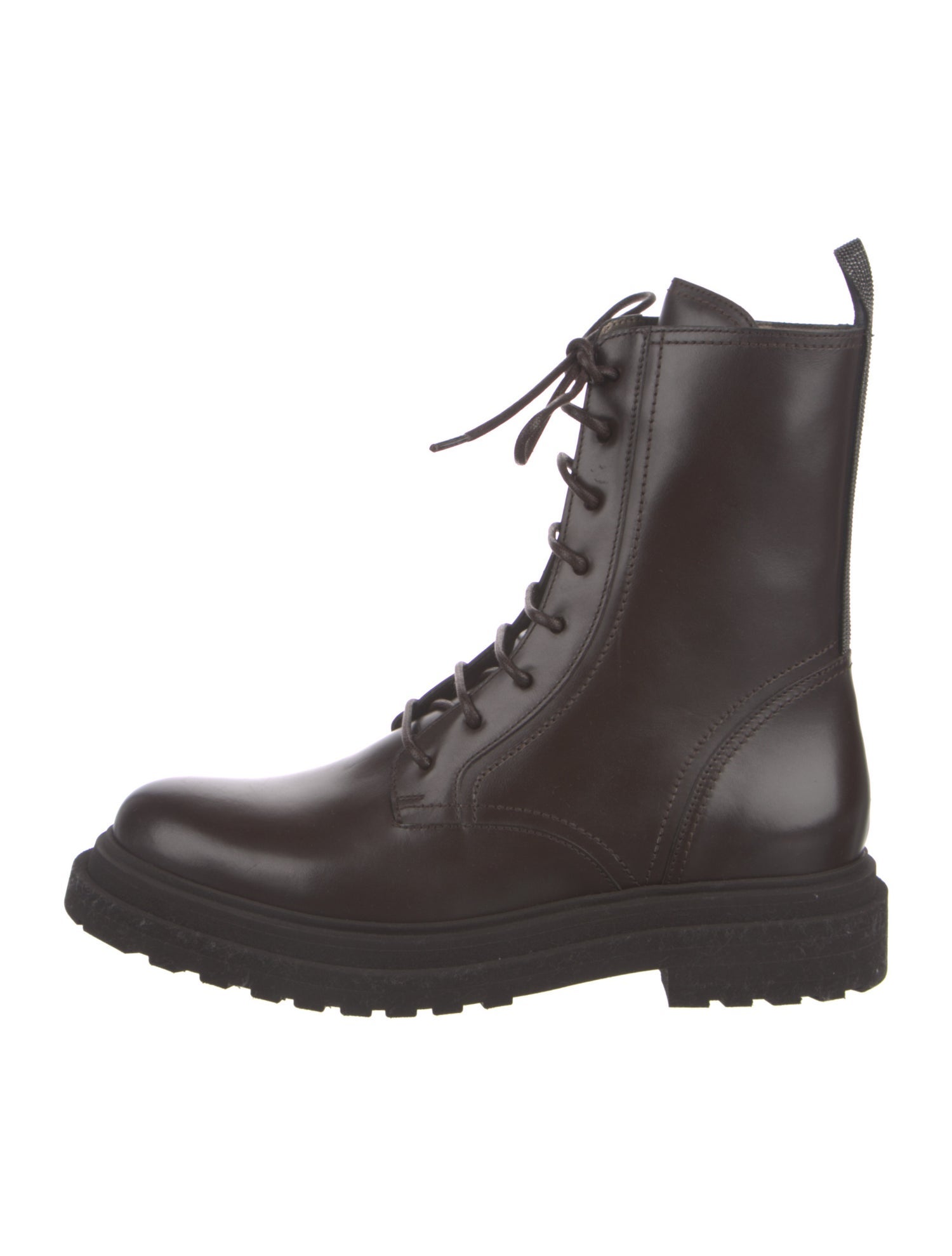 Brunello Cucinelli Leather Combat Boots