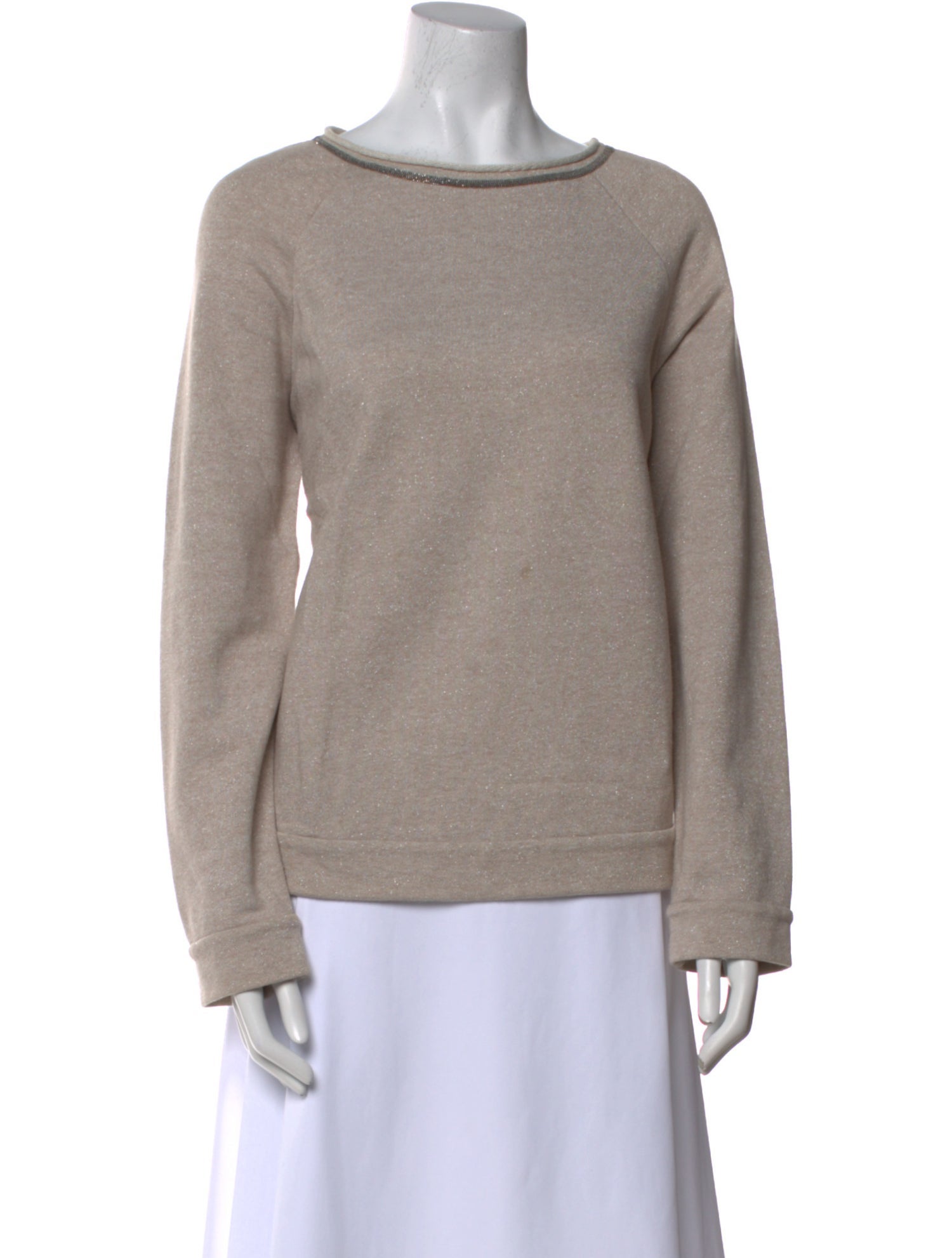 Brunello Cucinelli Bateau Neckline Long Sleeve Sweatshirt