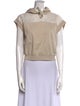 Brunello Cucinelli Mock Neck Short Sleeve Crop Top