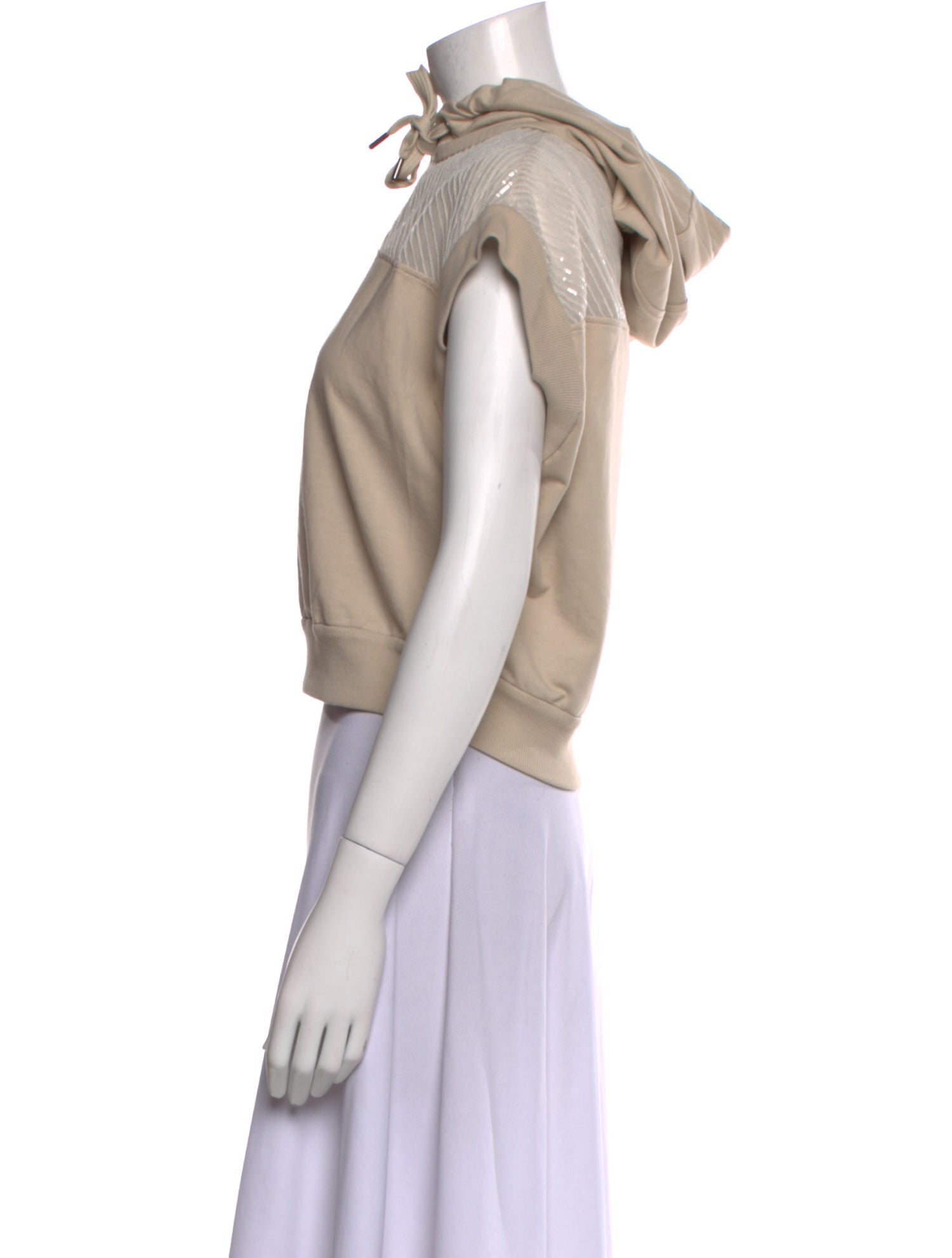 Brunello Cucinelli Mock Neck Short Sleeve Crop Top