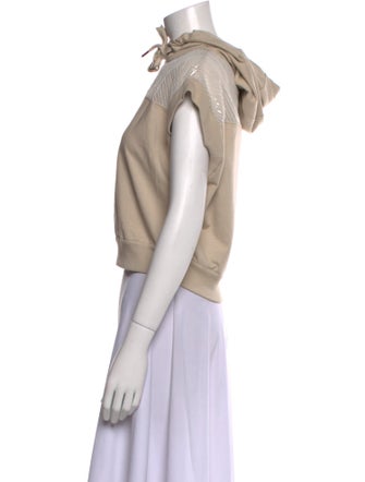 Brunello Cucinelli Mock Neck Short Sleeve Crop Top