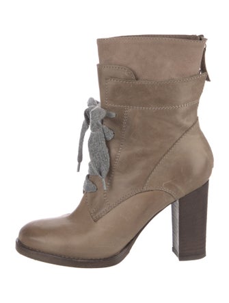 Brunello Cucinelli Leather Lace-Up Boots