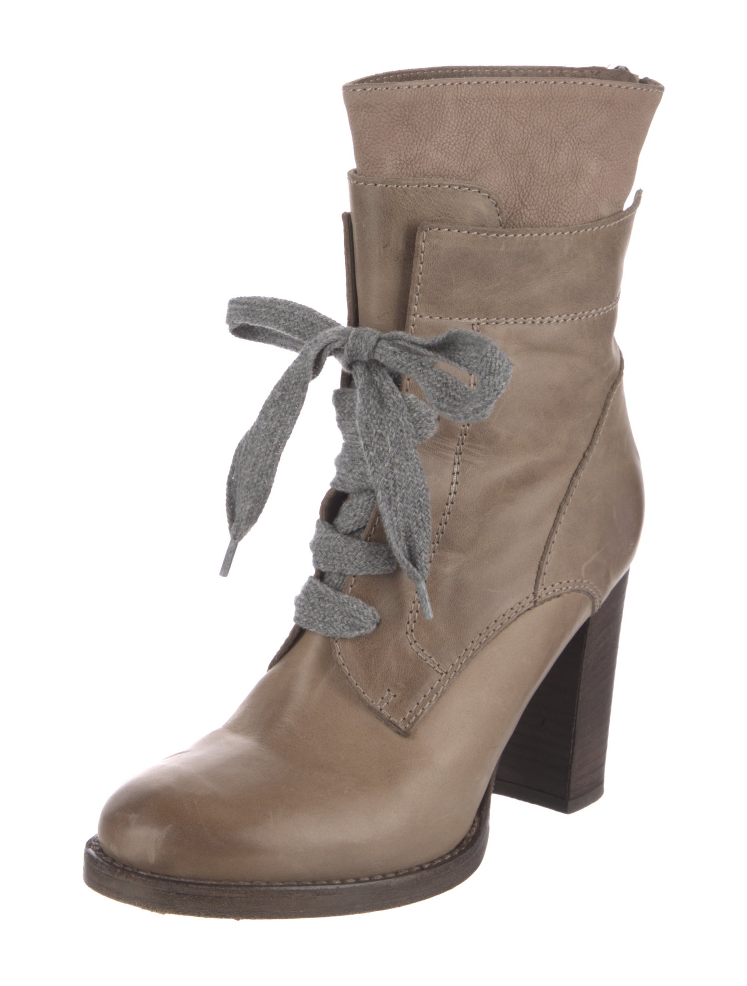 Brunello Cucinelli Leather Lace-Up Boots