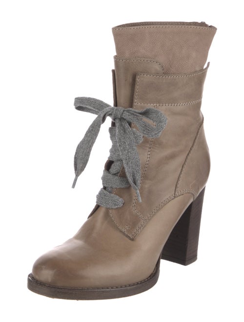 Brunello Cucinelli Leather Lace-Up Boots
