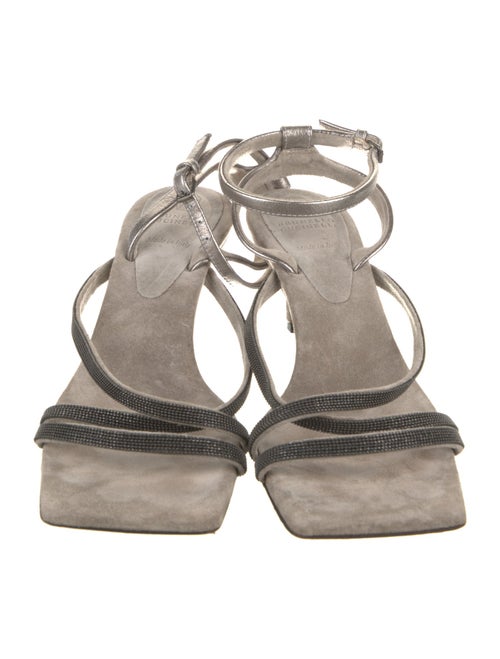 Brunello Cucinelli Monili Suede Slingback Sandals