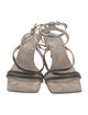 Brunello Cucinelli Monili Suede Slingback Sandals