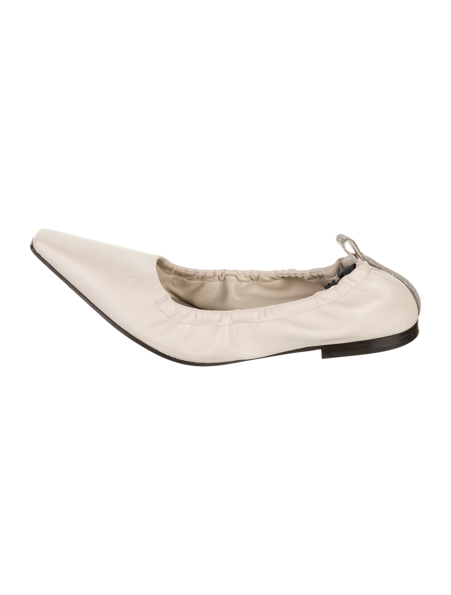 Brunello Cucinelli Monili Leather Ballet Flats