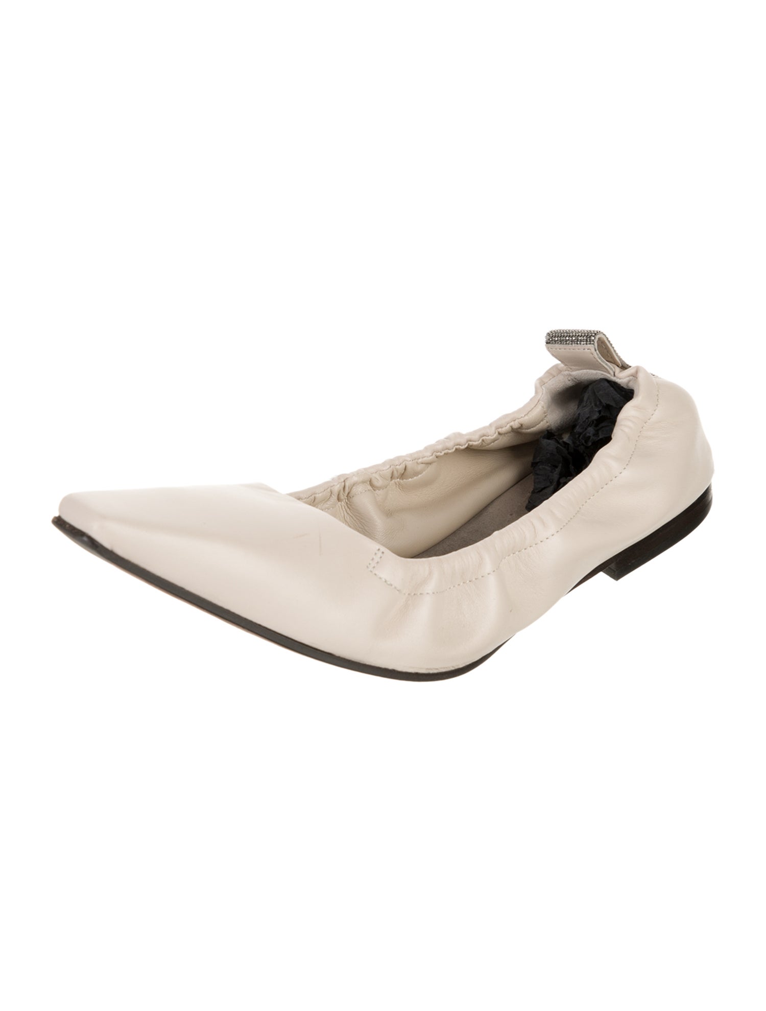 Brunello Cucinelli Monili Leather Ballet Flats