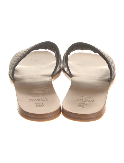 Brunello Cucinelli Monili Leather Slides