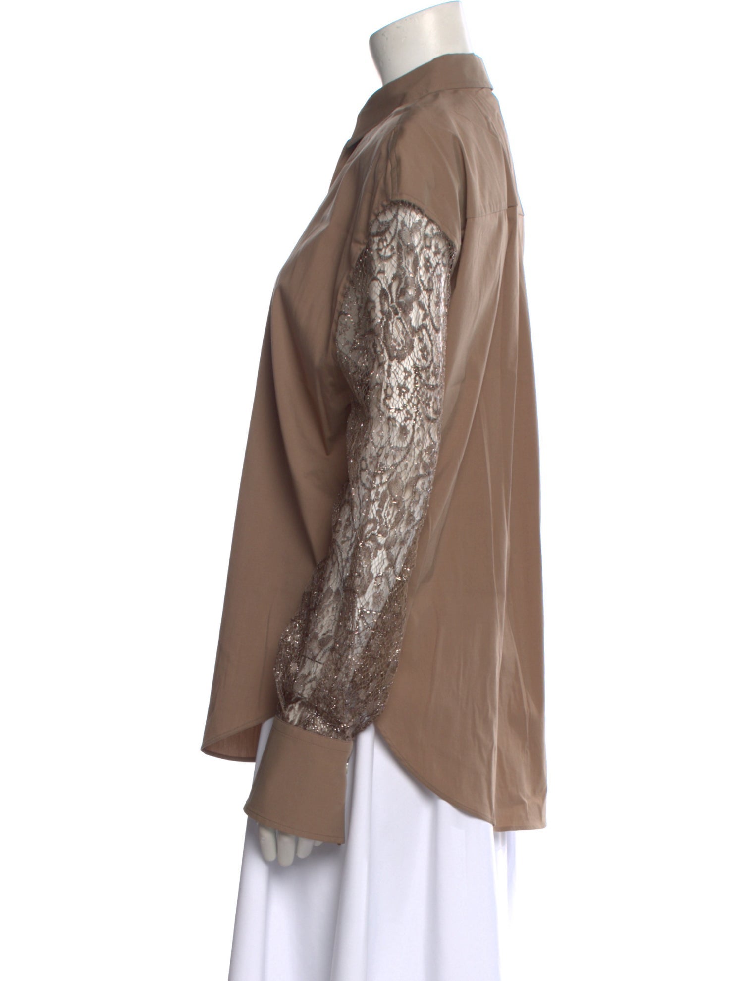 Brunello Cucinelli Long Sleeve Button-Up Top