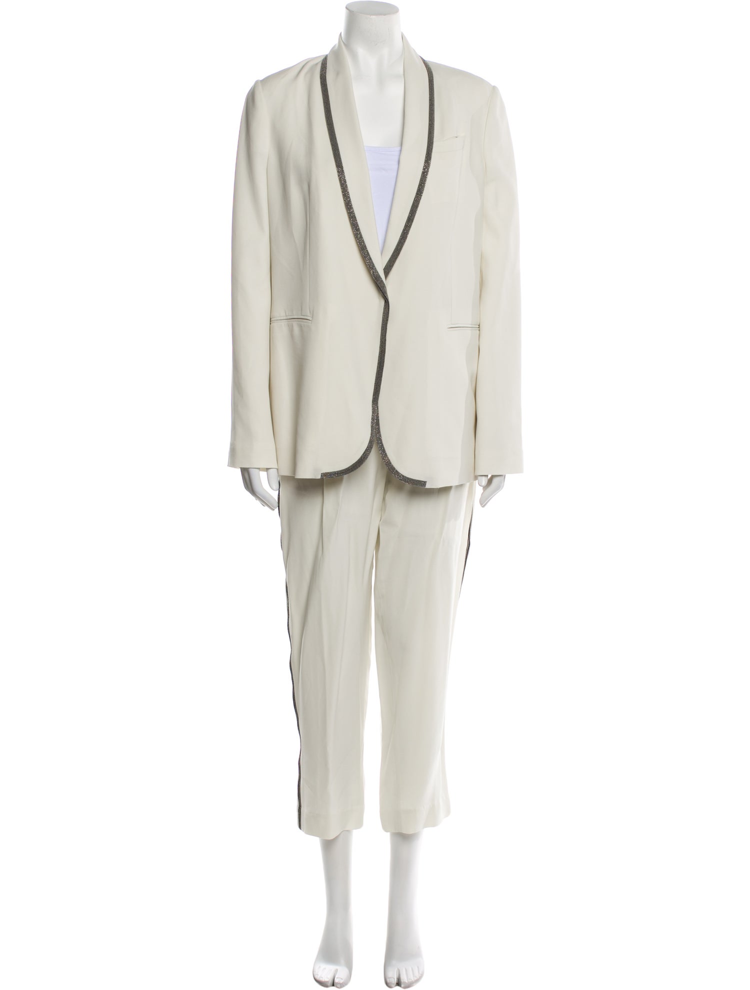 Brunello Cucinelli Virgin Wool Beaded Accents Pantsuit w/ Tags