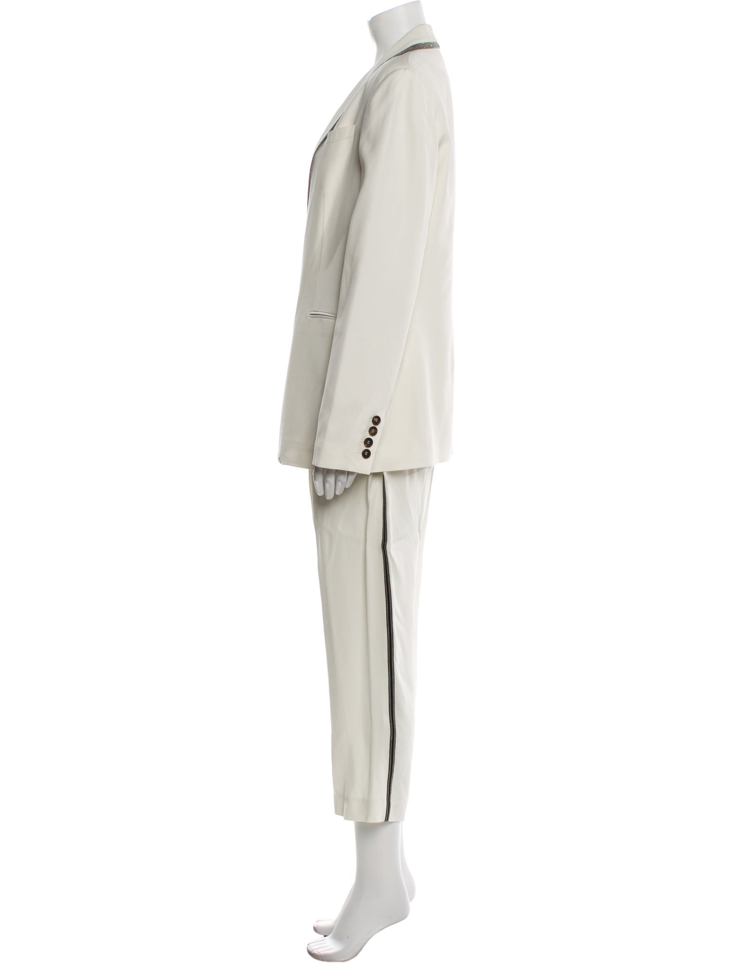 Brunello Cucinelli Virgin Wool Beaded Accents Pantsuit w/ Tags