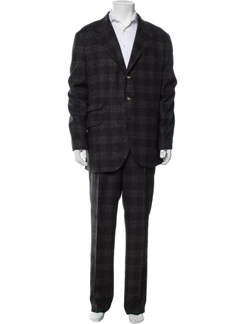 Brunello Cucinelli Silk Plaid Print Two-Piece Suit