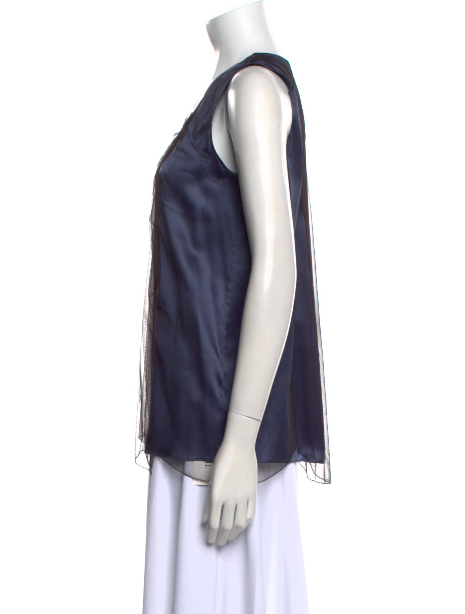 Brunello Cucinelli Scoop Neck Sleeveless Blouse