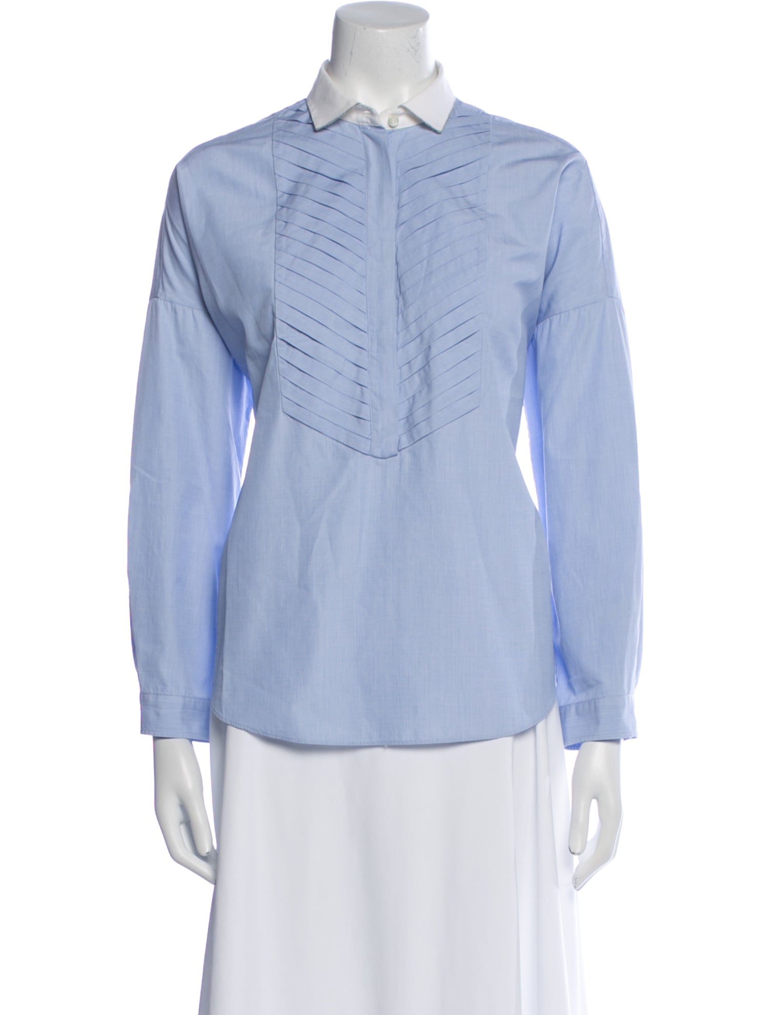 Brunello Cucinelli Long Sleeve Button-Up Top