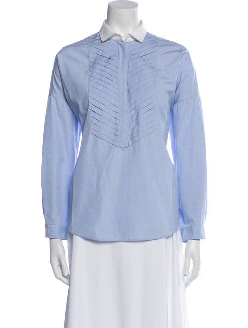 Brunello Cucinelli Long Sleeve Button-Up Top