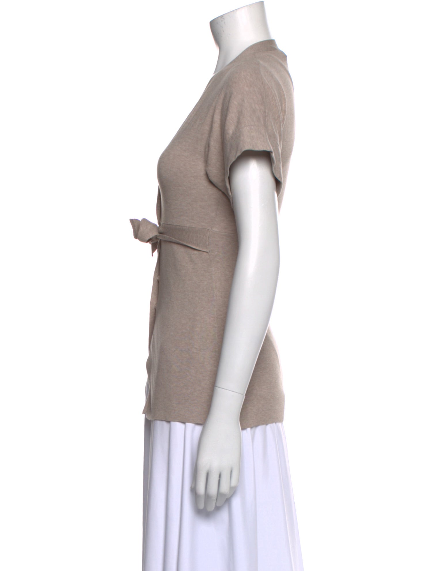 Brunello Cucinelli V-Neck Short Sleeve Top