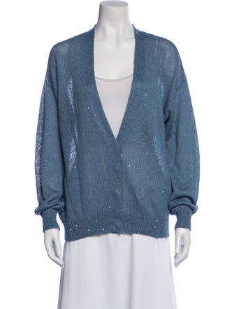 Brunello Cucinelli Linen V-Neck Sweater