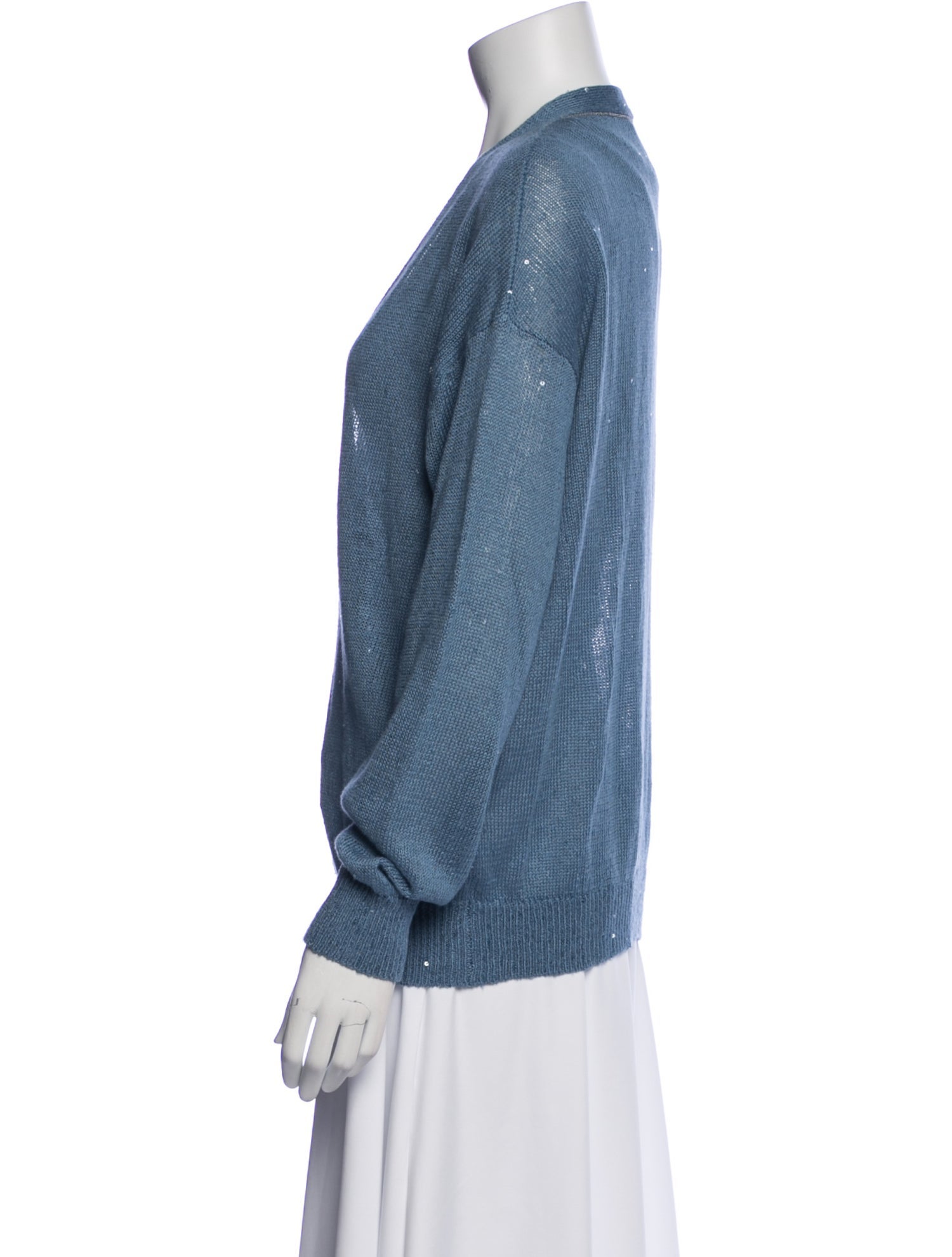 Brunello Cucinelli Linen V-Neck Sweater