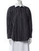 Brunello Cucinelli Striped Long Sleeve Button-Up Top
