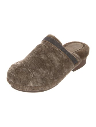 Brunello Cucinelli Monili Shearling Mules