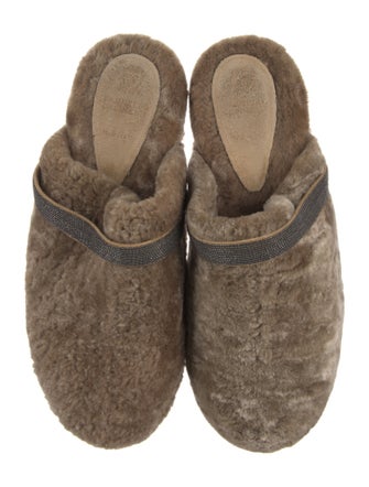 Brunello Cucinelli Monili Shearling Mules