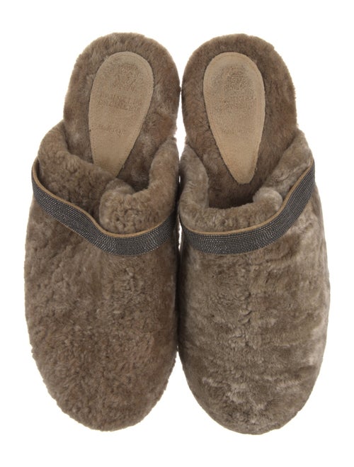 Brunello Cucinelli Monili Shearling Mules