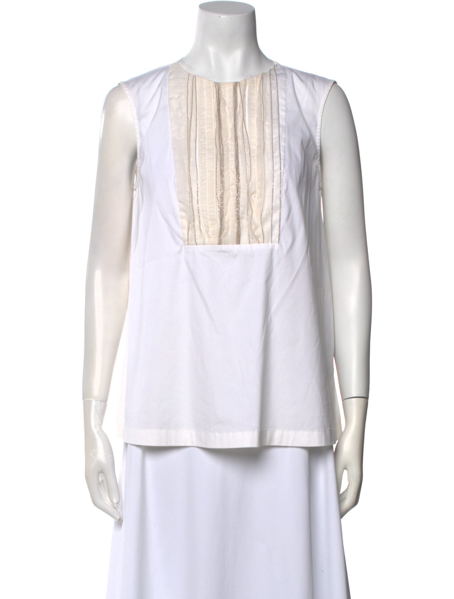 Brunello Cucinelli Scoop Neck Sleeveless Top