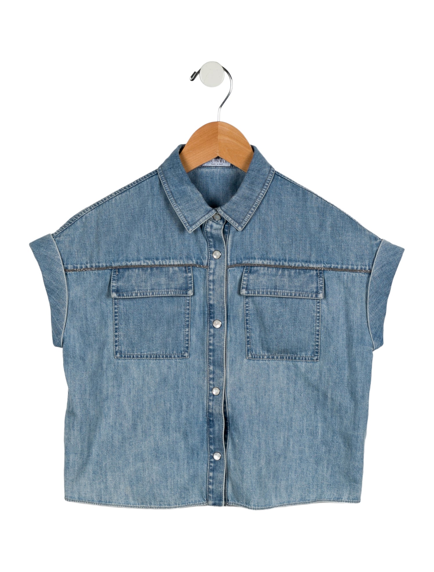 Brunello Cucinelli Girls' Denim Top