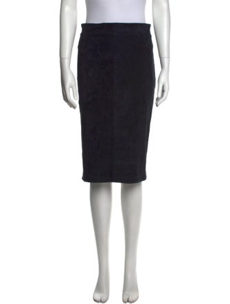 Brunello Cucinelli Leather Knee-Length Skirt
