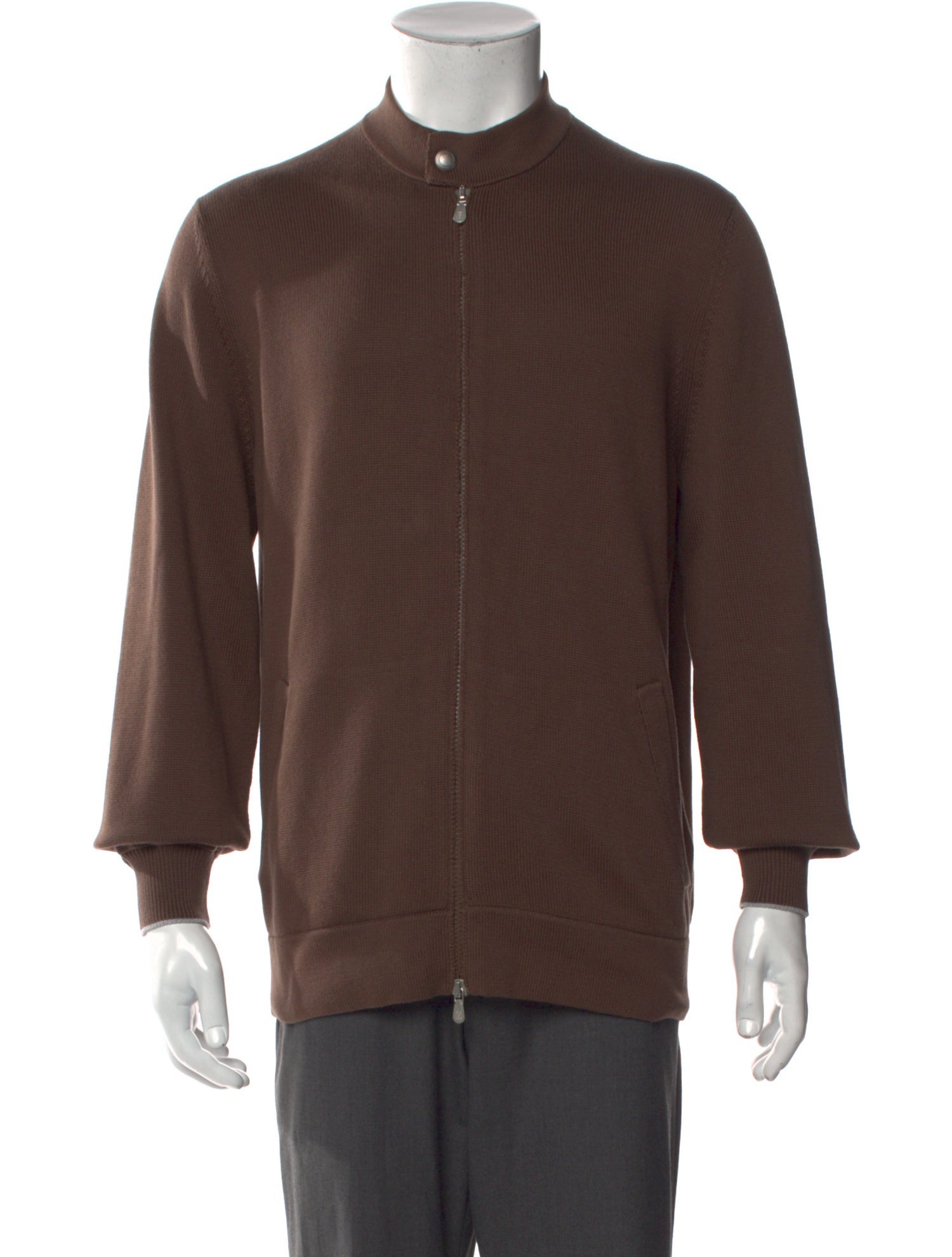 Brunello Cucinelli Mock Neck Long Sleeve Cardigan