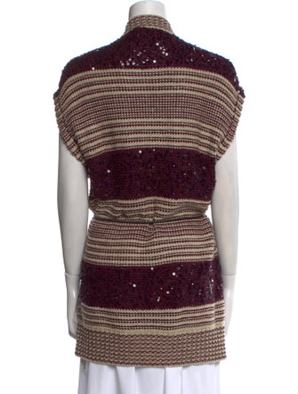 Brunello Cucinelli Striped V-Neck Sweater