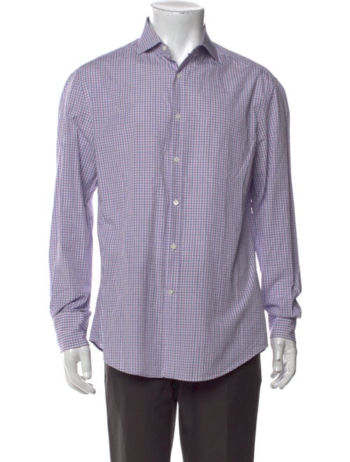 Brunello Cucinelli Plaid Print Long Sleeve Dress Shirt