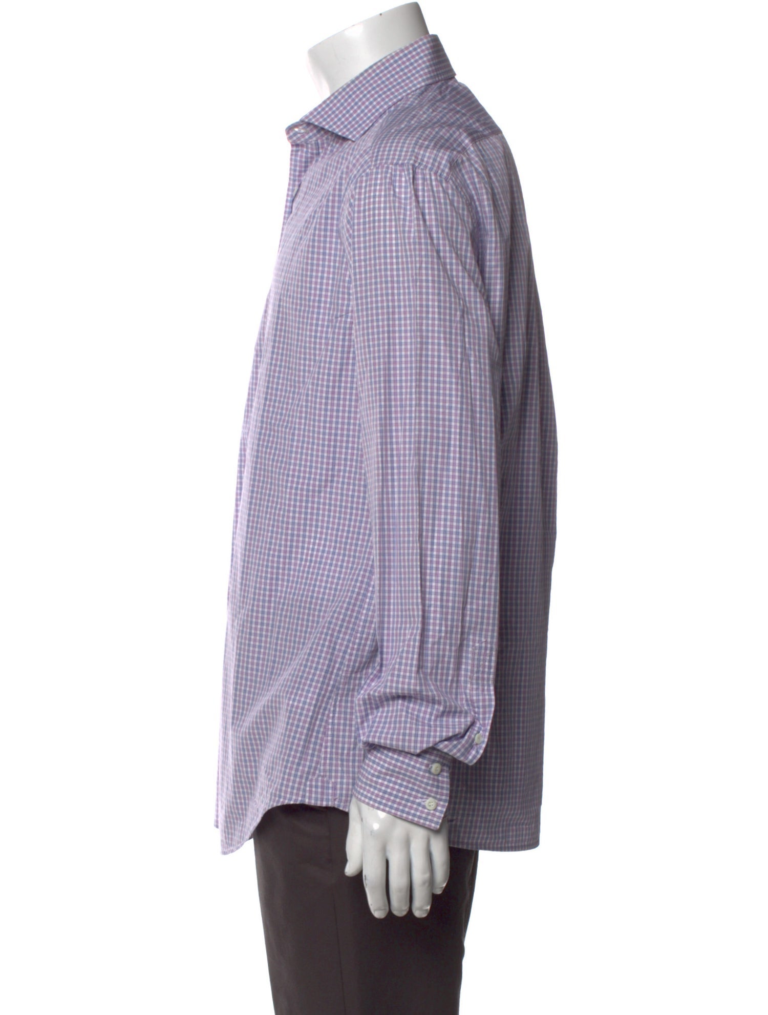 Brunello Cucinelli Plaid Print Long Sleeve Dress Shirt
