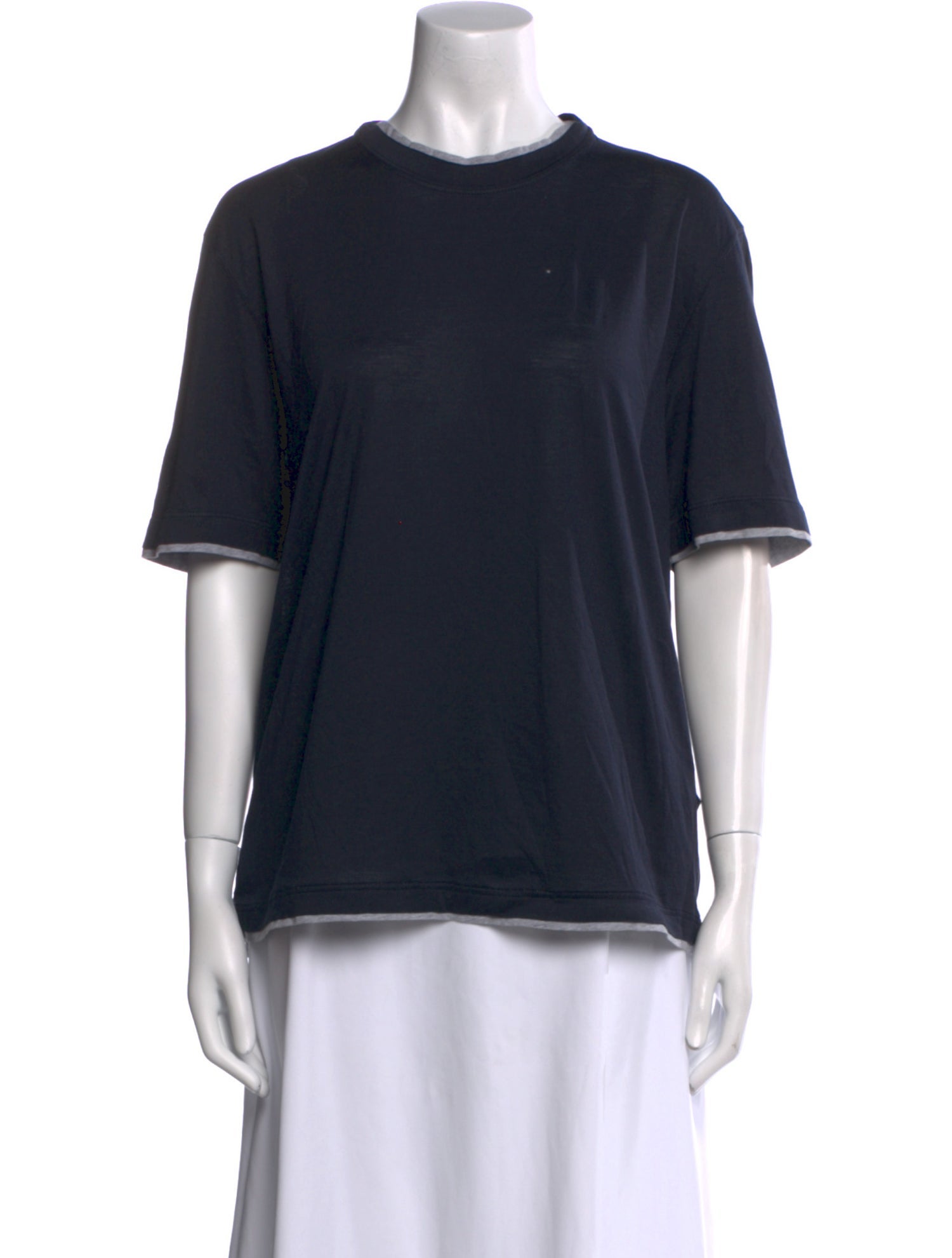 Brunello Cucinelli Silk Crew Neck T-Shirt