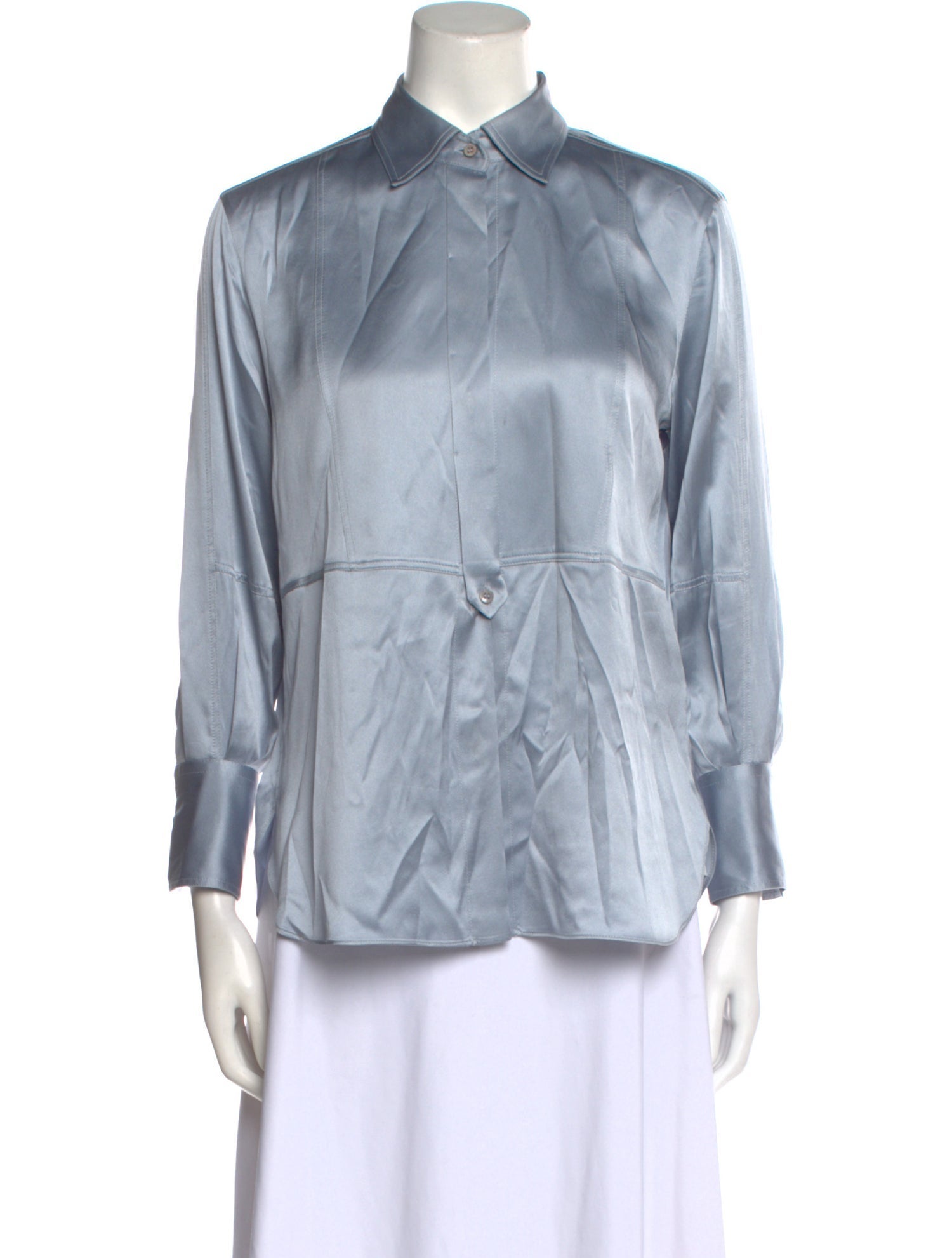 Brunello Cucinelli Three-Quarter Sleeve Button-Up Top