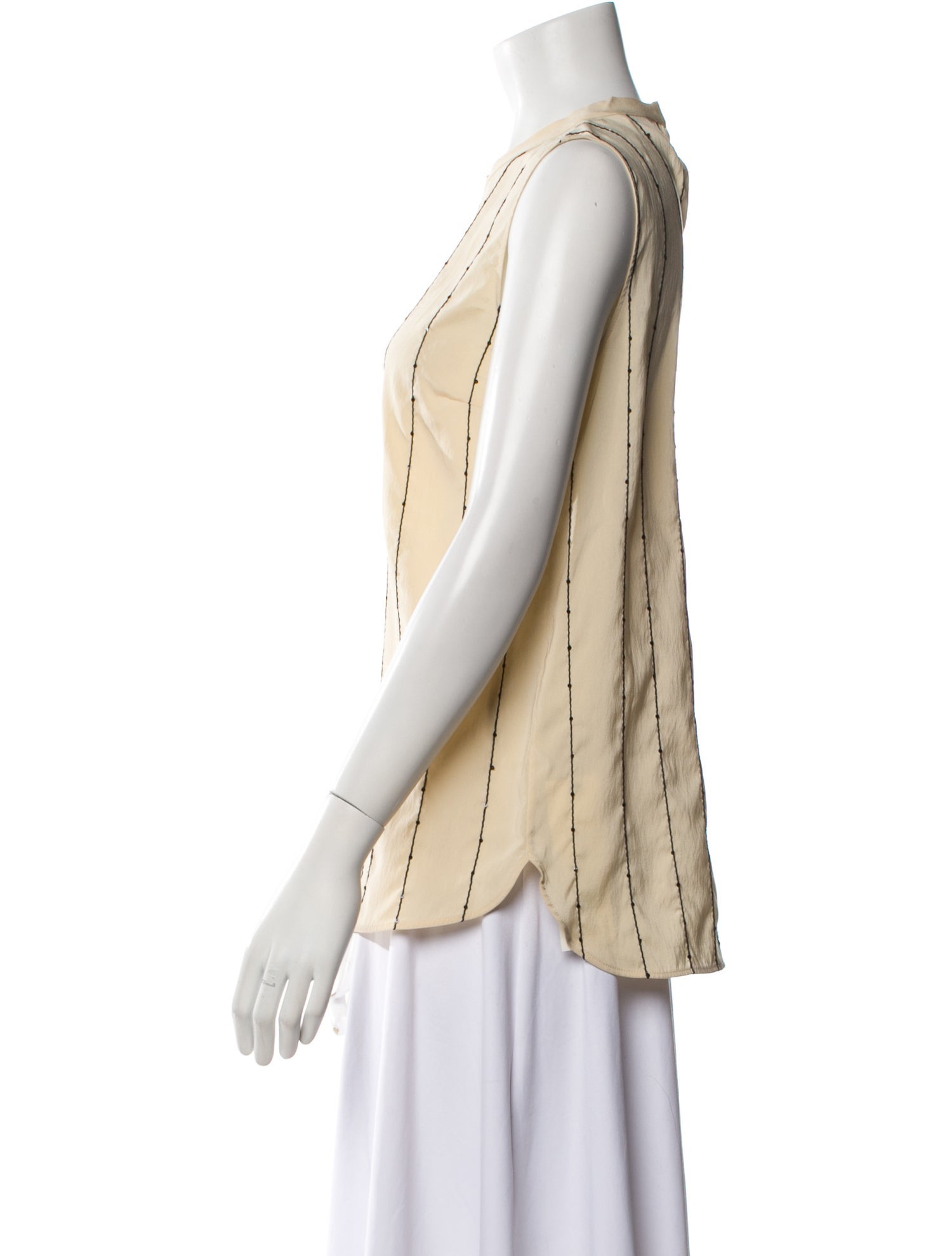 Brunello Cucinelli Striped Crew Neck Blouse