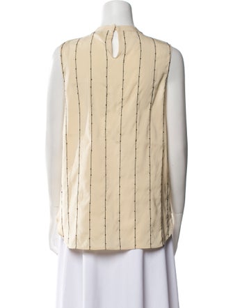 Brunello Cucinelli Striped Crew Neck Blouse
